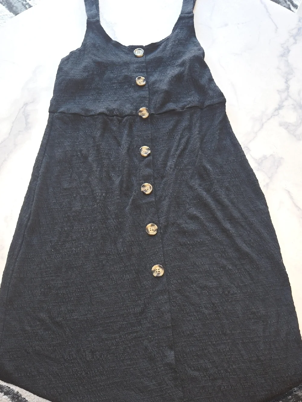 Miken Black Adjustable Button-Front Swim Cover-up Sleeveless Vacay Size S NWT